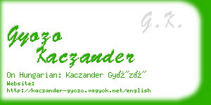gyozo kaczander business card